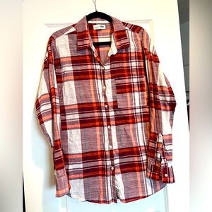 Old Navy Oversized Plaid Button Down Sz L